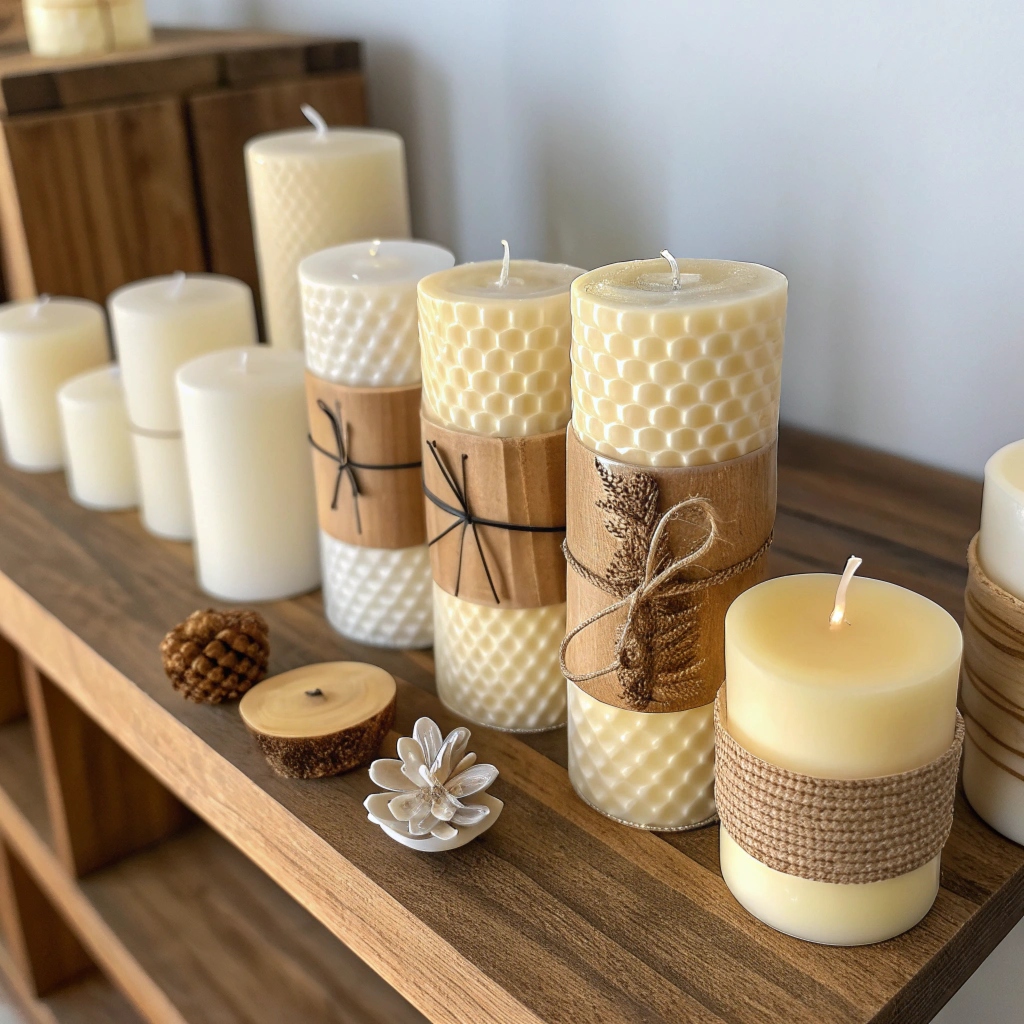 Hand pouring candles